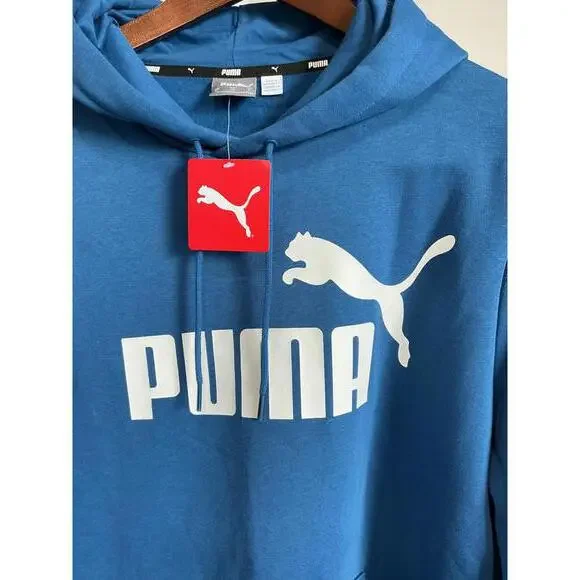 PUMA Blue Men's Hoodie with Logo - Picture 4 of 8